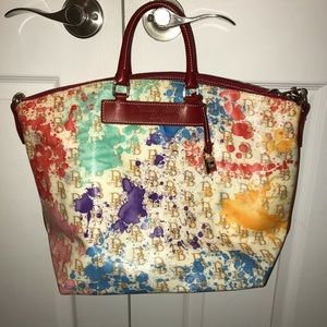 Dooney & Bourke paint splatter large satchel